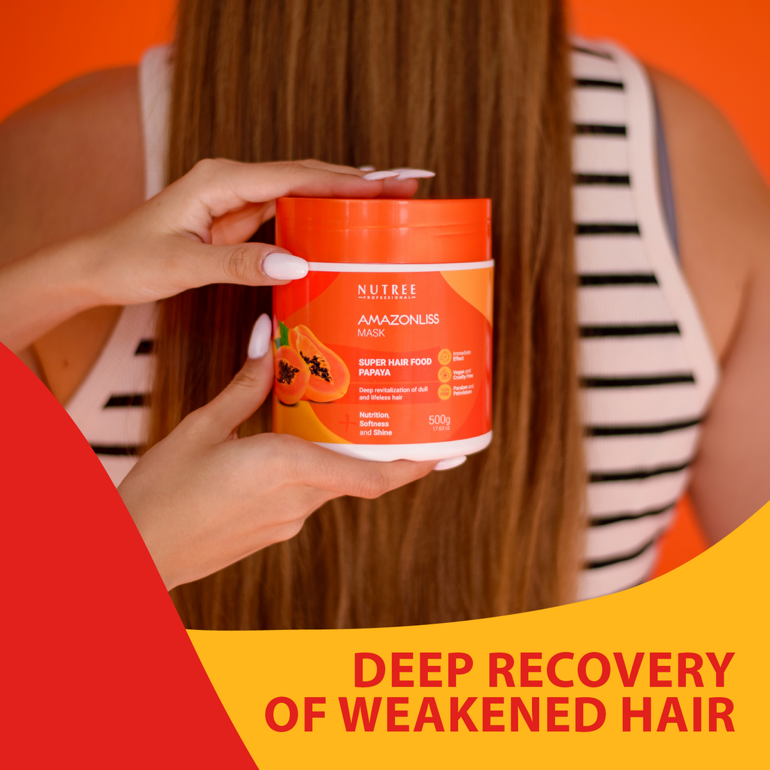 Super Hair Food Mask - Repair Deep Revitalization Papaya 17.63 Oz - Nutree Cosmetics 