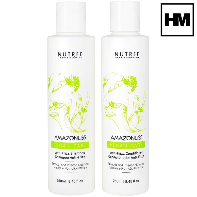 Amazonliss Vegan Care Anti-Frizz Shampoo and Conditioner set 8.45 fl oz - Nutree Cosmetics