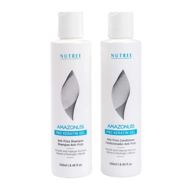 Amazonliss Pro Keratin Anti Frizz Shampoo and Anti Frizz Conditioner Set Of 2 - Anti Frizz Action, Ultra Hydration Hair 8.45 fl. oz - Nutree Cosmetics