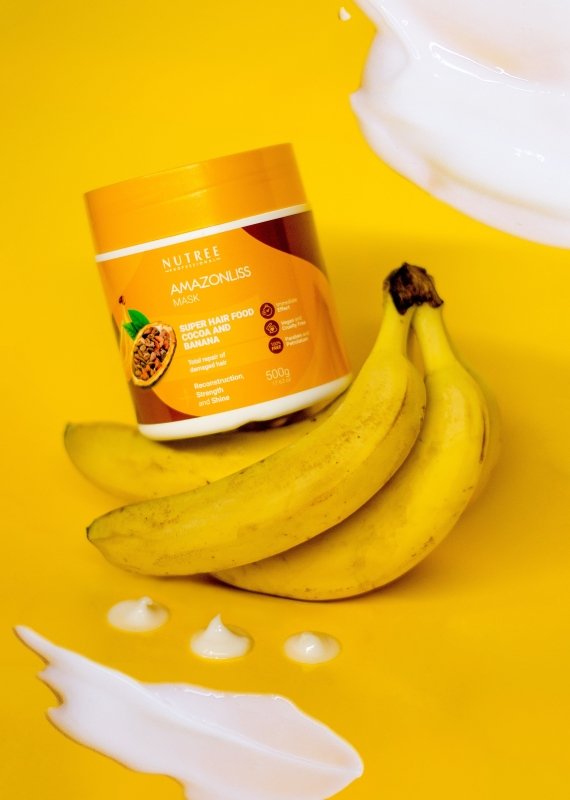 Super Hair Food Mask - Deep Conditioning Cocoa and Banana 17.63 Oz - Nutree Cosmetics
